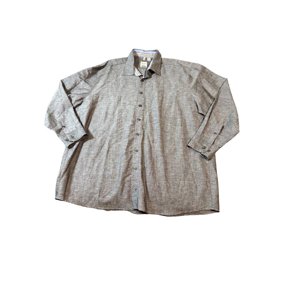 NWOT Haupt Germany Regular Fit Size XXL Gray Textured Button Up Shirt‎ Long